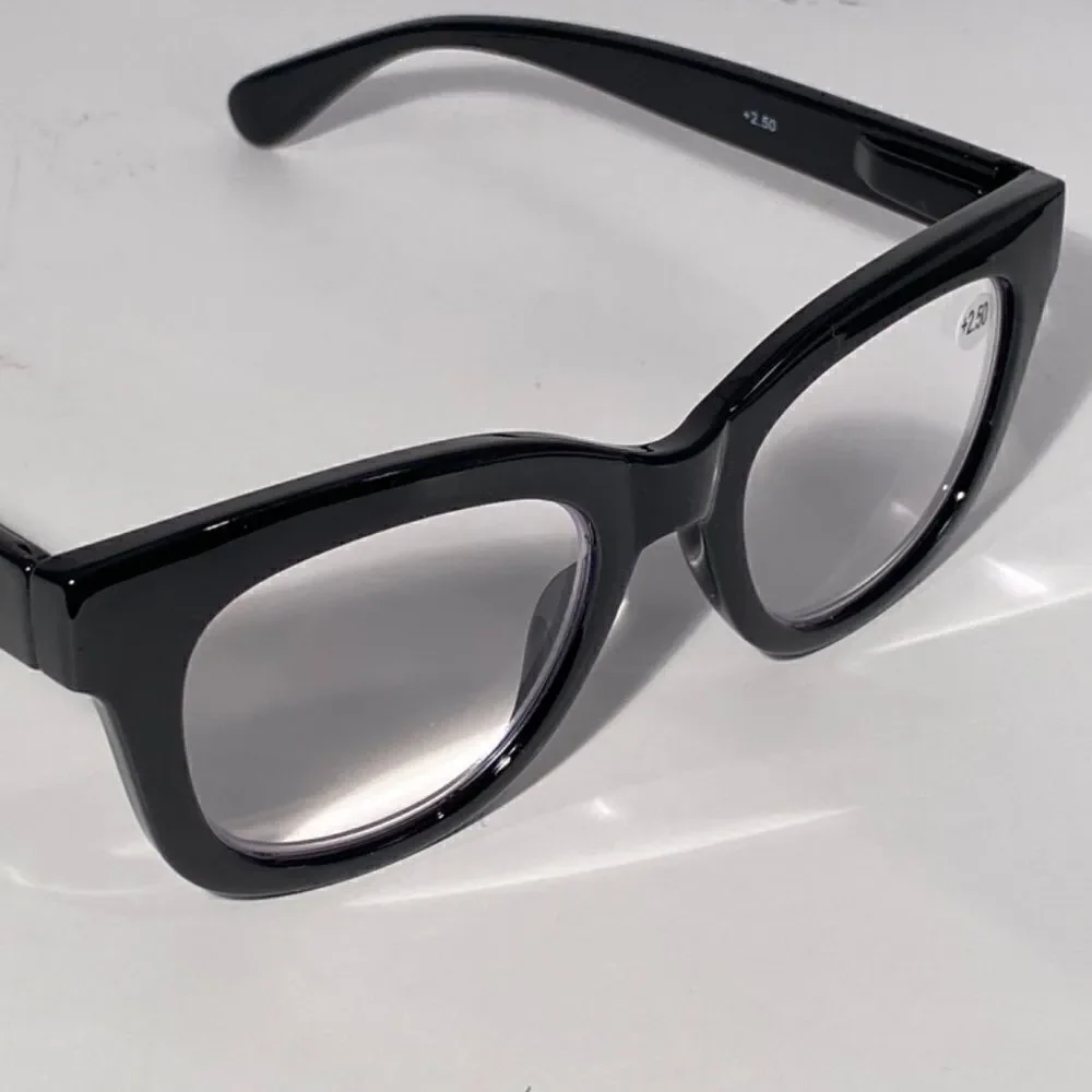 0555 Mona Reading Glasses Black Oversize 2.50 Readers Eyeglasses NWT